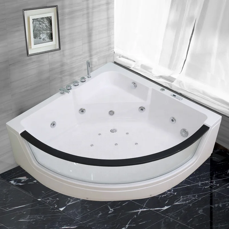 새로운 폭포 버블 코너 욕조 하이드로 자코시 및 월풀 욕조 자코지 스파 2인용 실내 스파 야외 자쿠지