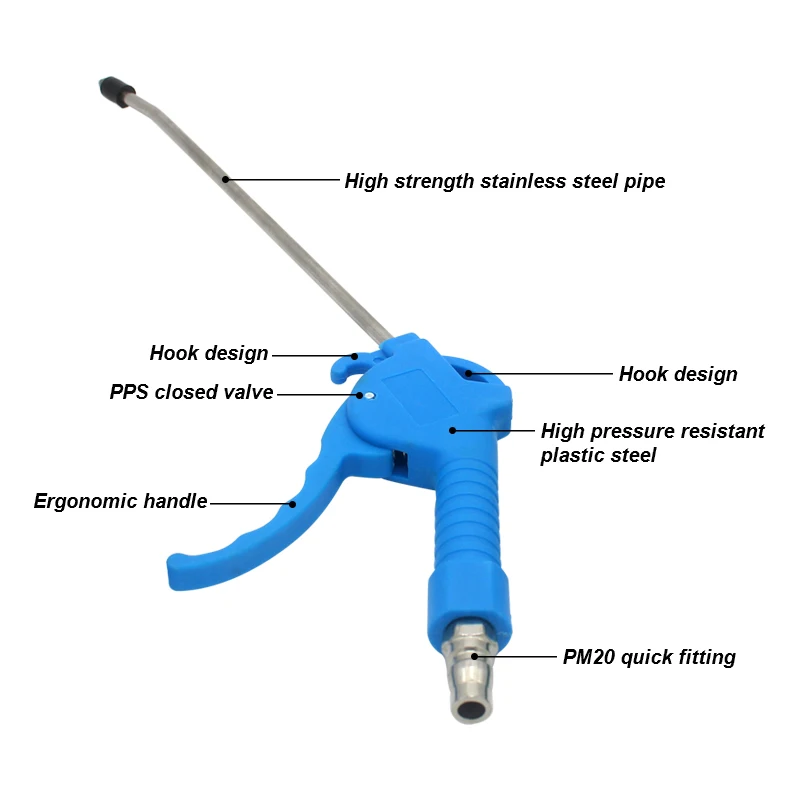 Air Blow Gun Pistol Trigger Cleaner Compressor Dust Blower Nozzle Cleaning Tool for Compressor