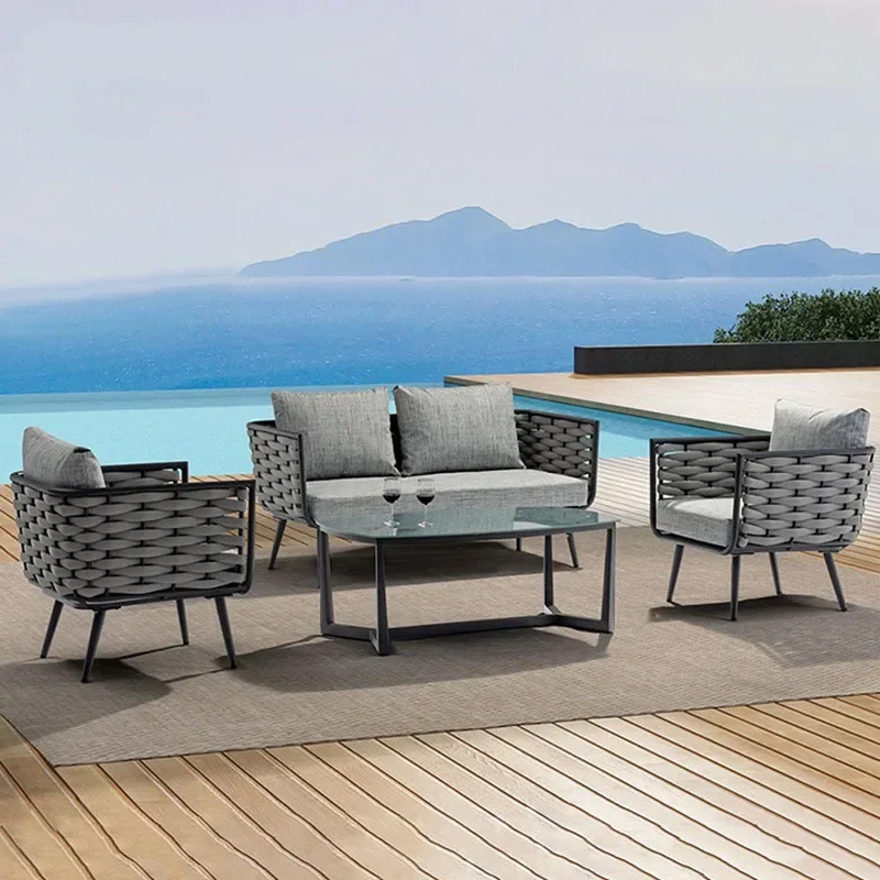 Nordic outdoor sofa coffee table combination