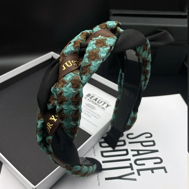 

Новинка 2024, повязки на голову, заколка для волос, женские аксессуары, ретро, французская клетчатая заколка для жареного теста, противоскользящие зажимы