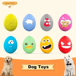 SCGK Bouncy Egg Dog Toys Funny Ball Squeaky Latex Bouncy Egg with Squeaker for Puppy Small Pet Dogs Soft Rubber Sound
