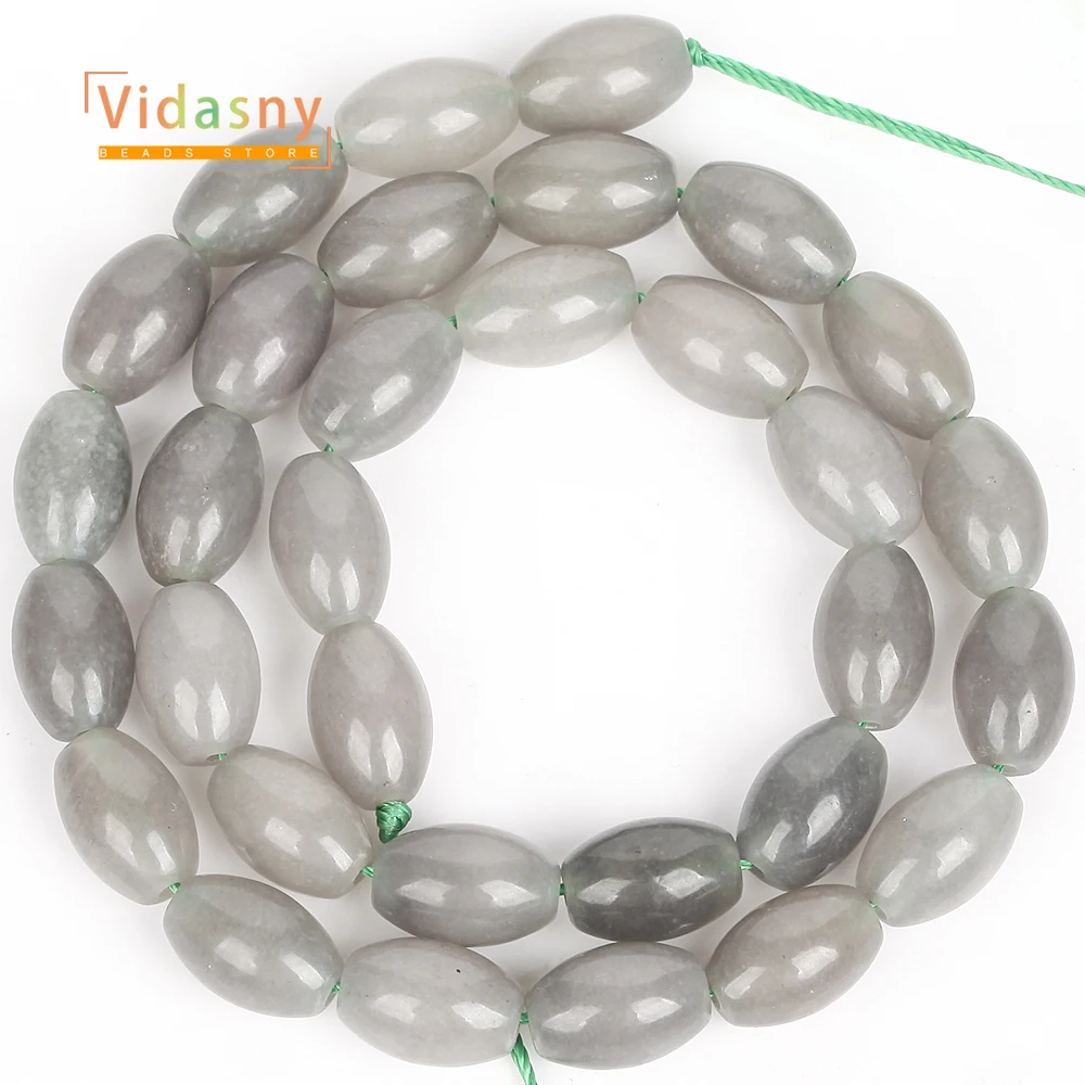 8x12mm Natursteine Gary Chalcedon Reiskornform Lose Perlen für Schmuckherstellung Passend für DIY Armbänder Halsketten Zubehör – Detail 3