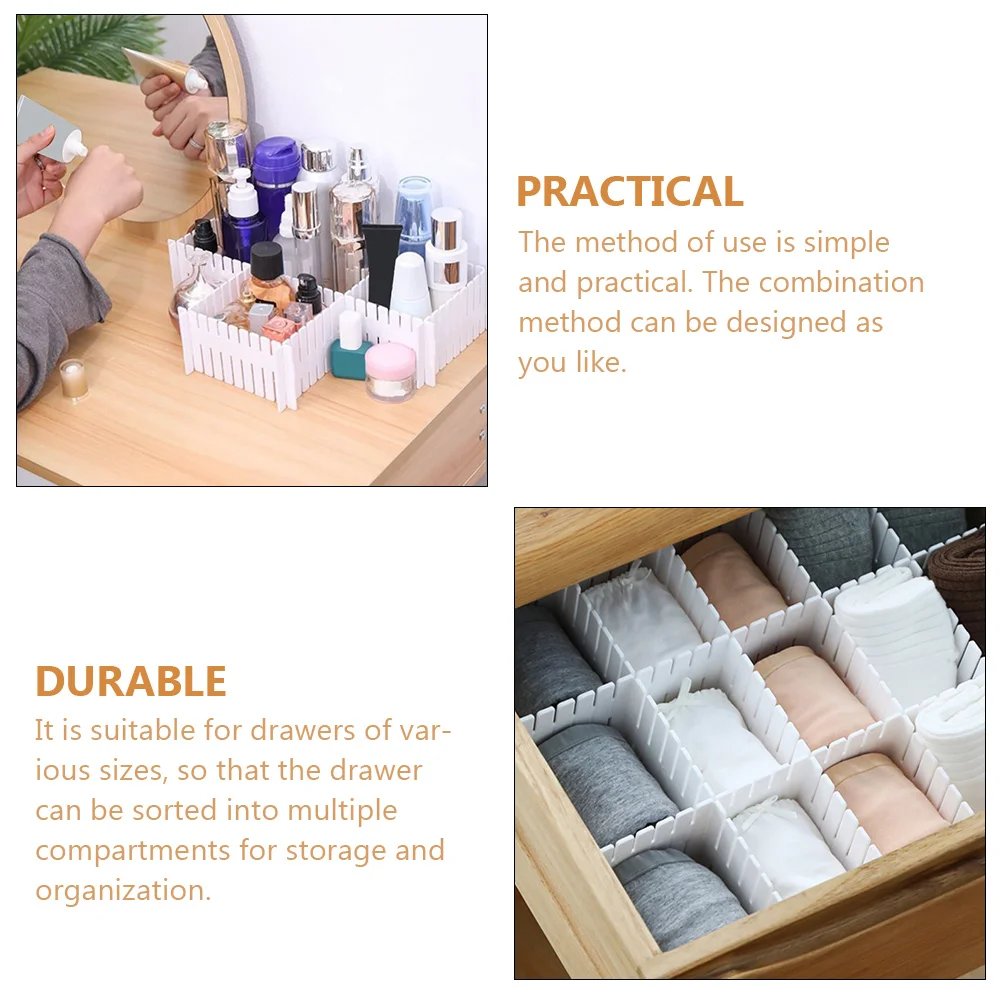 

8 Pcs Divider Storage Kitchen Drawer Dividers Organizers Partition Plate Separators Plastic Bathroom