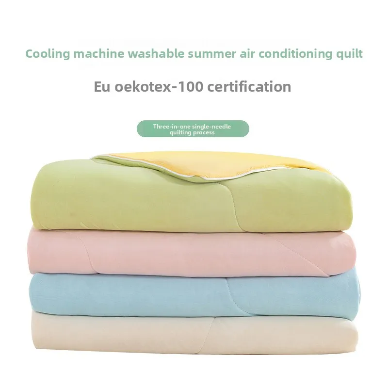 

Cooling Air Condition Quilt Summer Comforter Washed Quilted Cotton Filled Print Bedding Core Dormitory Supply