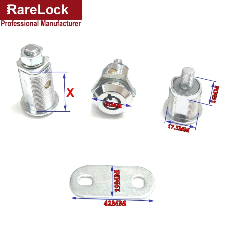 Tubular Cabinet Cam Lock for Drawer Mailbox Tool Box Game Machine DIY Furniture Hardware Rarelock MMS348 G