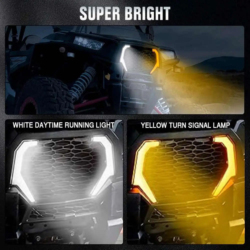 Front Fang- Accent Light Turn Signal Lamps Running Light UTV Accessories For Polaris RZR 900 XP 1000 2014-2020