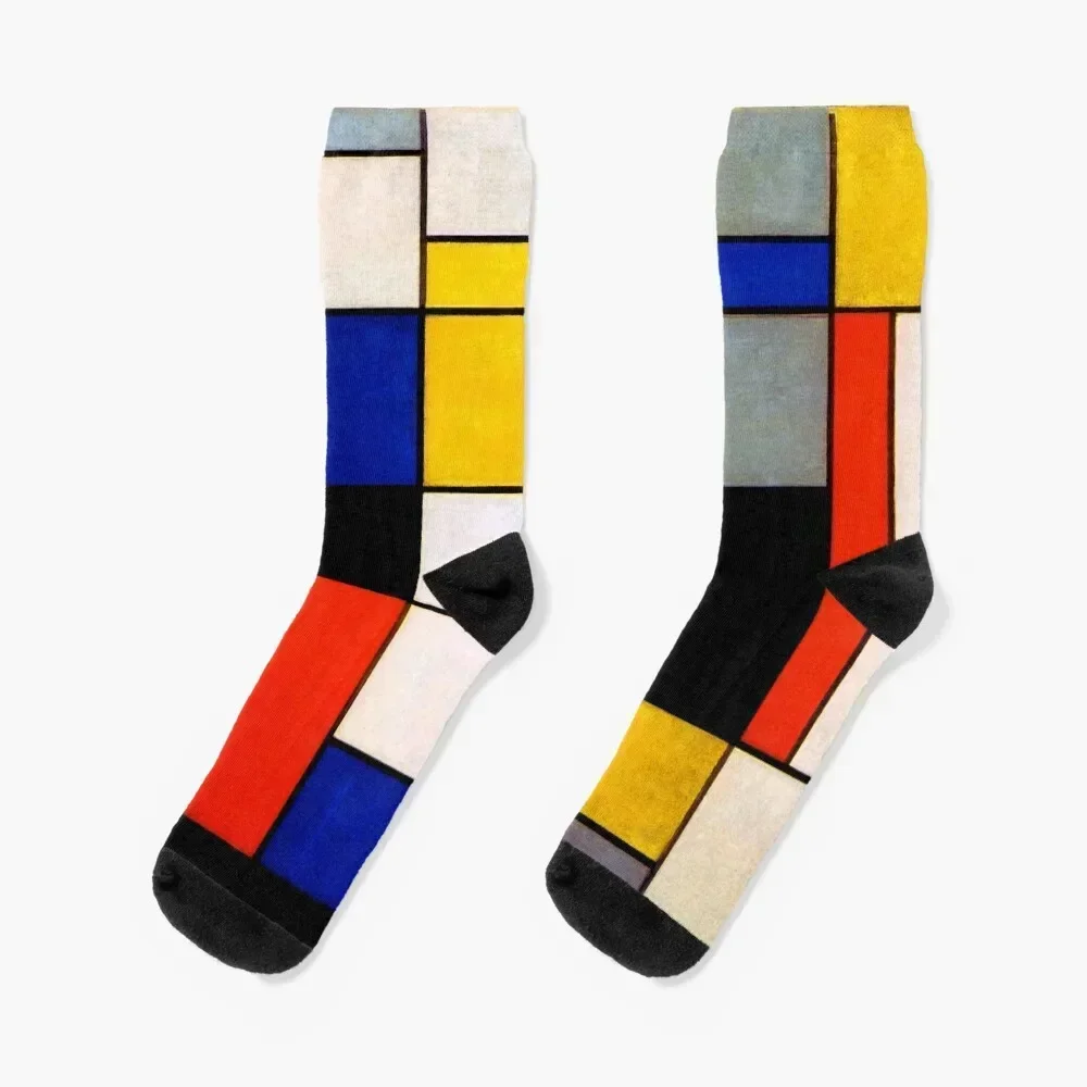 

Носки Modern Art Piet Mondrian Composition A, детские чулки для гольфа, мужские носки для бега, люксовый бренд, женские