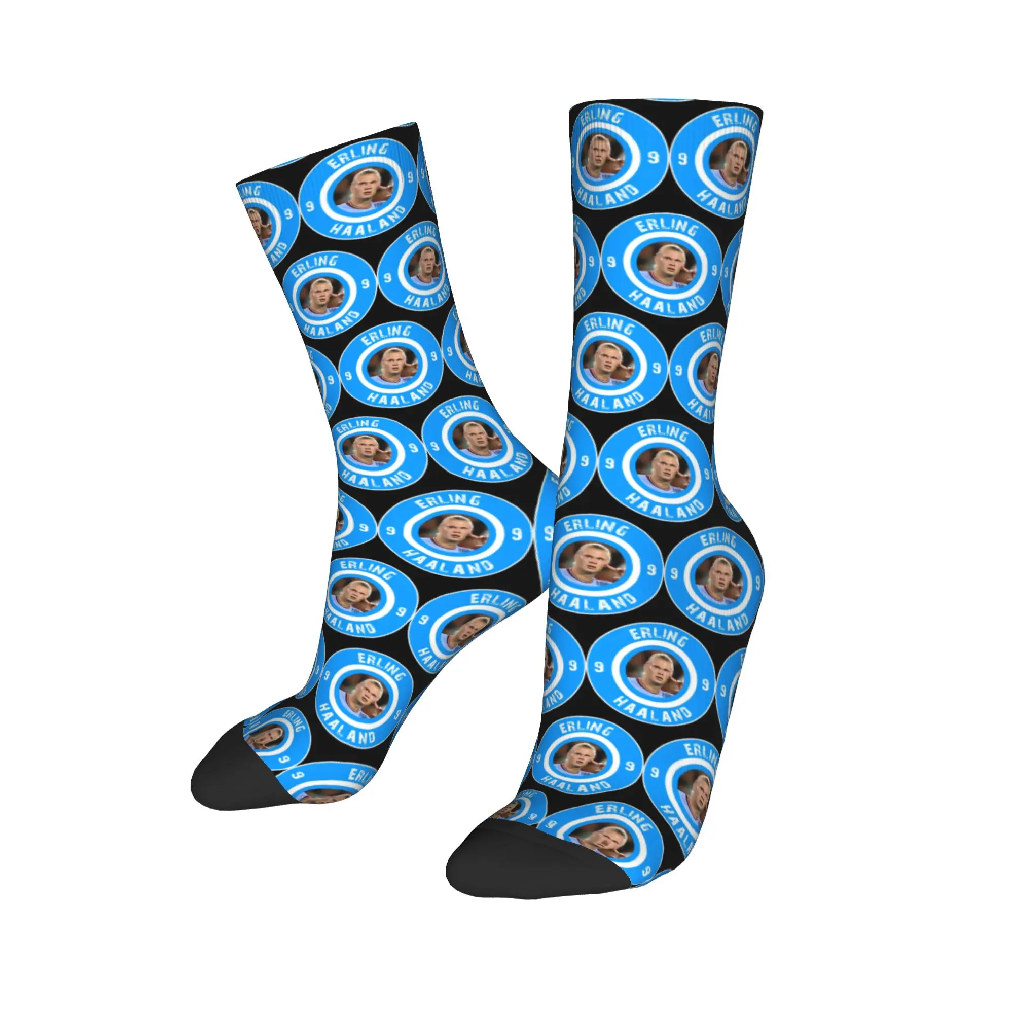 Chaussettes de basket-ball antidérapantes pour femmes et hommes, Erling Haaland Serious Emojis 9, automne et hiver