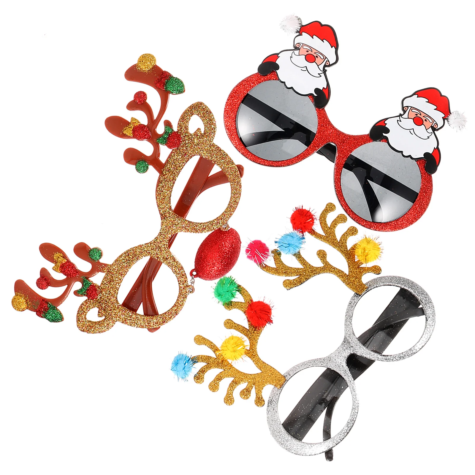 

3 Pcs Party Glasses Antlers Fancy Dress Reindeer Xmas Men and Women Christmas Parties Holiday Funny Prom