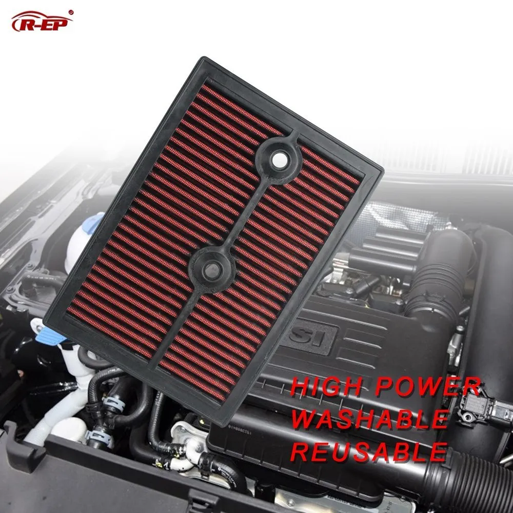 R-EP Perfanmance Replacement Panel Air Filter Fits for Volkswagen Polo GOLF PASSAT SKODA SEAT Audi High Power Washable Reusable