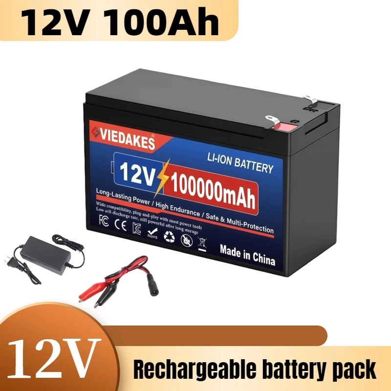 High Quality 12V 100AH Lithium Battery with Built-in BMS fit for Home Storage RV Off-Grid System Solar Power System Marine