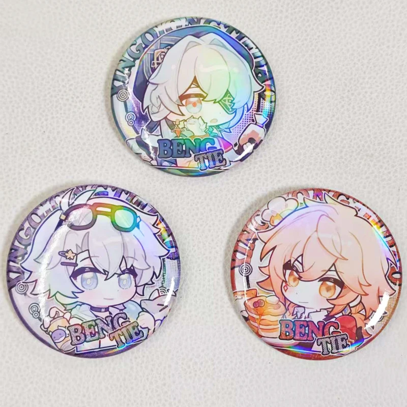 3Pcs/Lot  Brooch Mydei Anaxa Anaxagoras Khaslana Phainon NeiKos496 58mm badge Pin Cosplay Badge gift