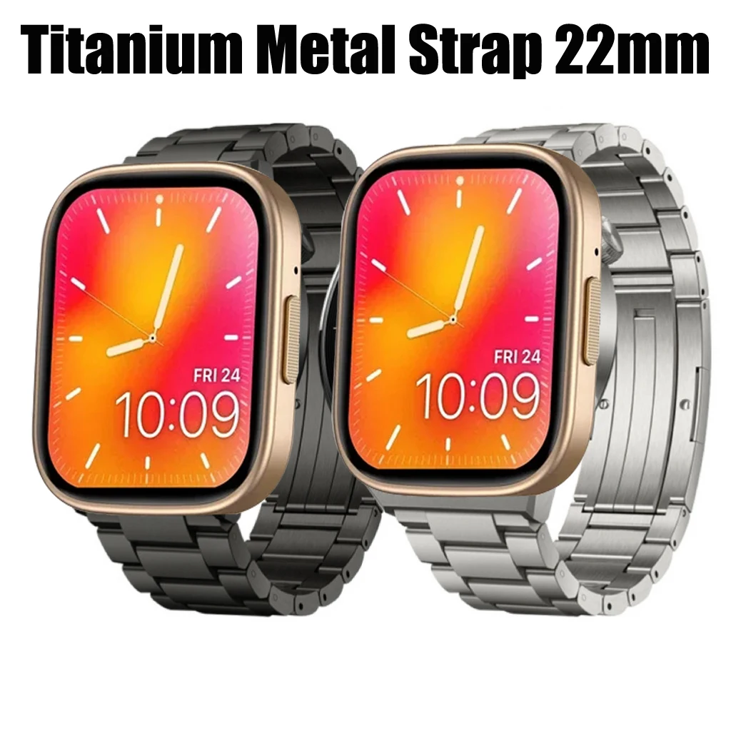 Titanium Metal Strap for Zeblaze GTS 3 Plus Luxury Business Bracelet Wristband 22mm Ultimate Link Bracelet for GTS 3 Plus Band