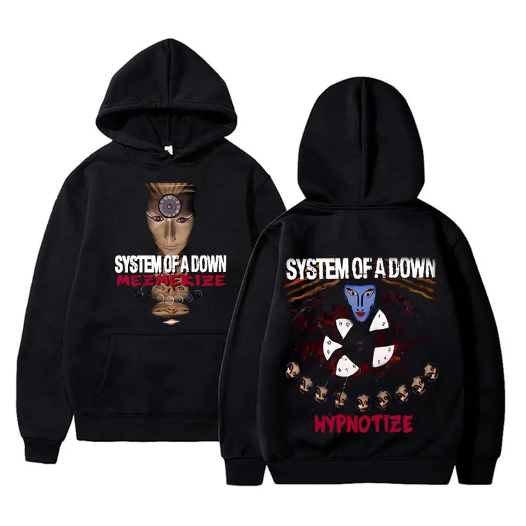 

Rock Band System of A Down Mezmerize Hypnotize Double Sided Print Hoodie Men Women 90s Alternative Metal Oversized Sweatshirts