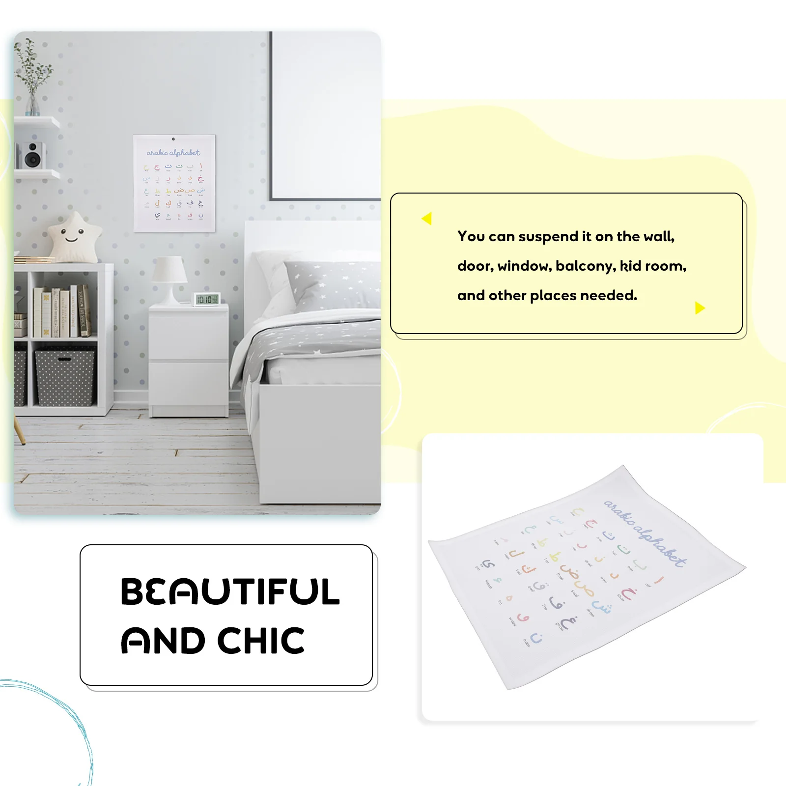 

2Pcs Toddler Alphabets Numbers Poster Cognitive Preschool Wall Decor Easy Erase Multi-Functional Home Classroom Use