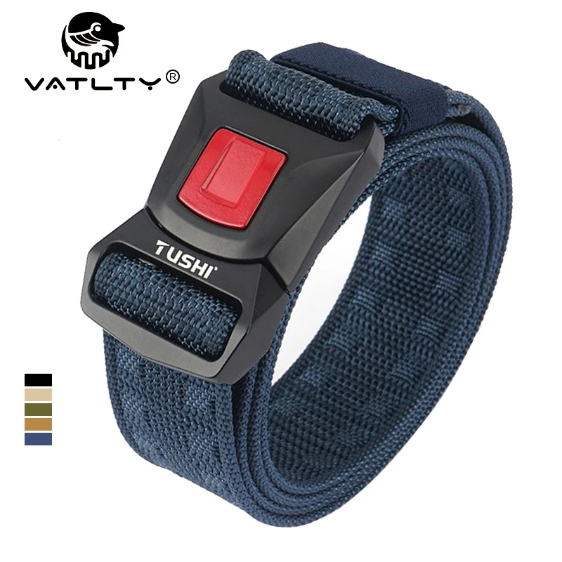 

VATLTY Men's Military Belt Matte Alloy Buckle Quick Release Tactical Outdoor Belt Soft Comfort Jeans Waistband Girdles Male Gift