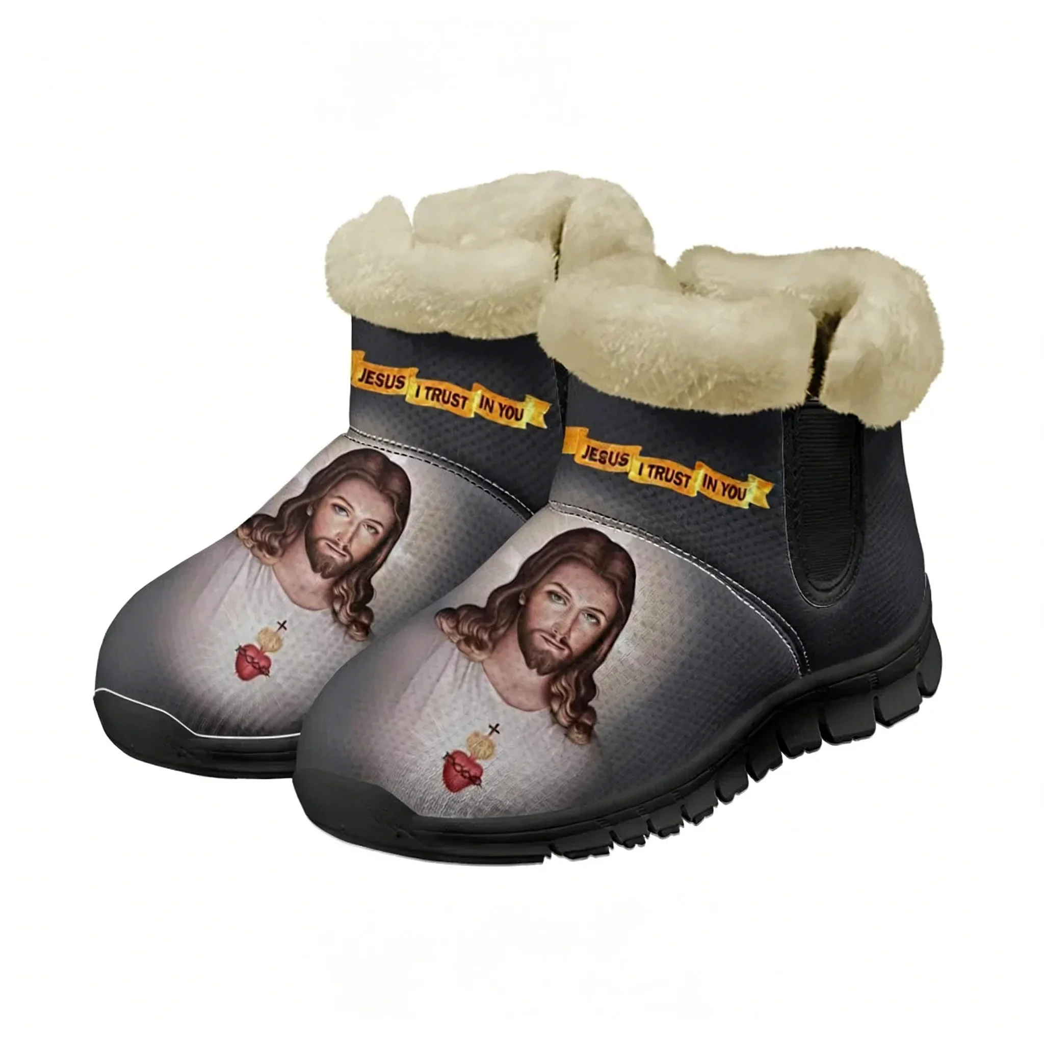 

DIY Christian God Religion Jesus Printed Cross Snow Boots MensWomens Teenager Shoes Keep Warm Casual Winter Outdoors Boot Sports