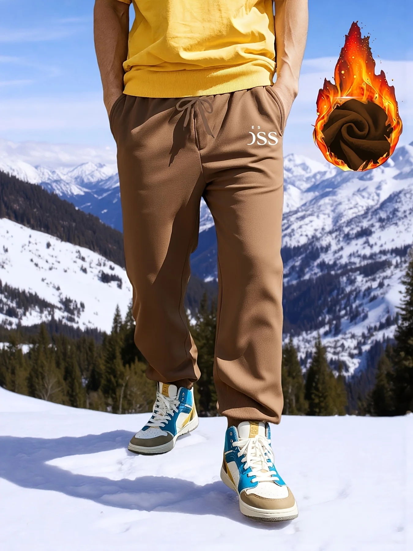 2026 New Men's Sweatpants, Fleece Lined for Winter, Casual Loose Sports Trousers, Trendy Warm Comfortable Long Pants for Men