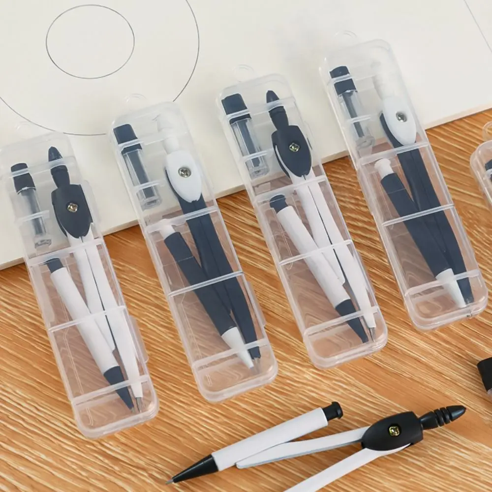 With Pencil Refills Lead Compass Drawing Set Pencil Attachment Metal Geometric Drawing Ruler Math Art Math Geometry Tools Class