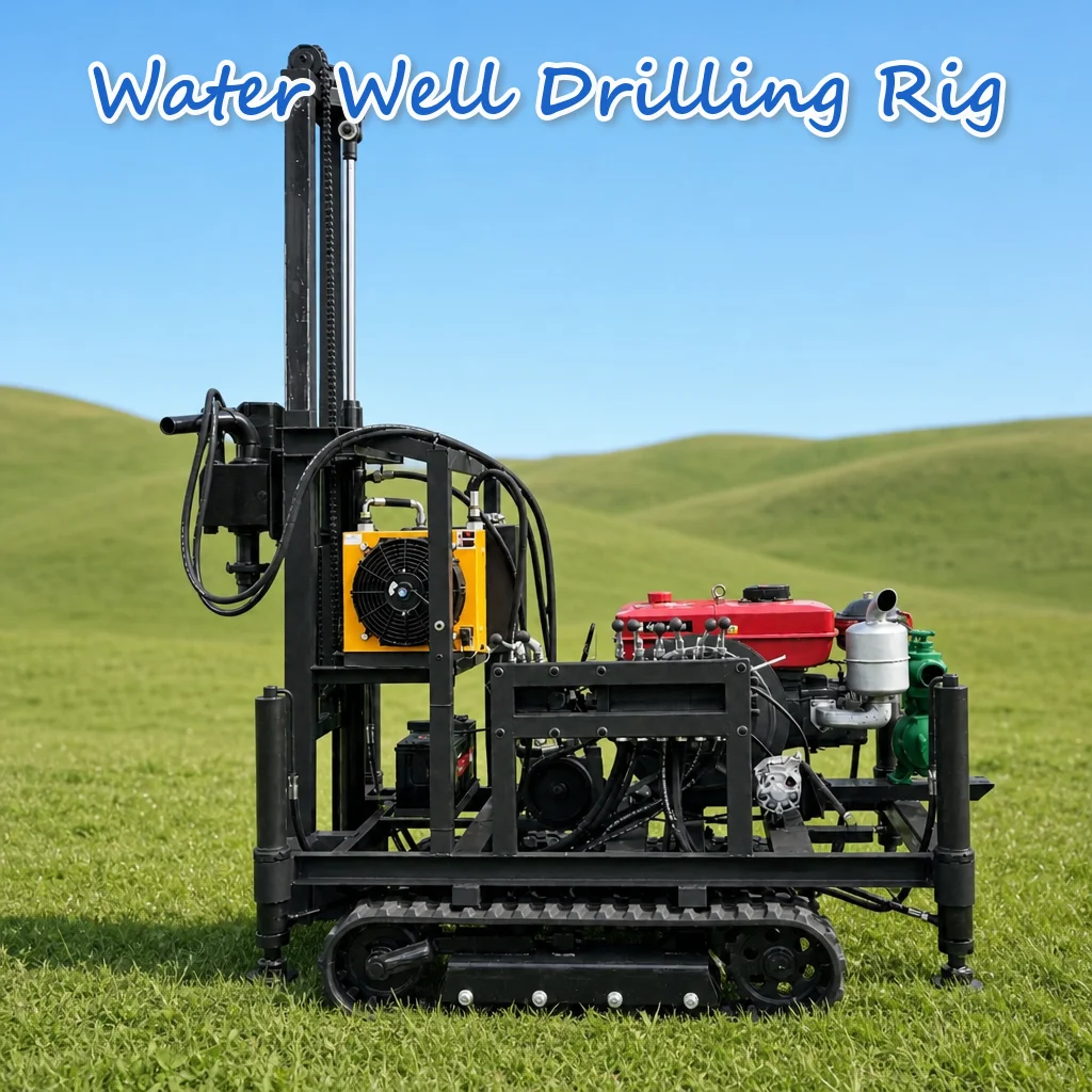 Customized Water Well Drilling Rig 22 to 35HP Diesel Engine Fully Hydraulic Wheeled Portable Design High Horsepower Output