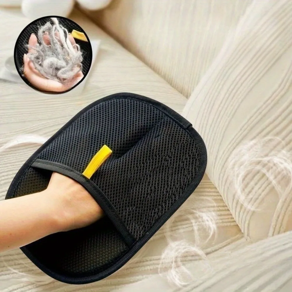 

2-in-1 Static Pet Hair Removal Glove - Reusable Dual-Sided Cat & Dog Grooming Tool - Sticky Lint Roller for Furniture & Clothes