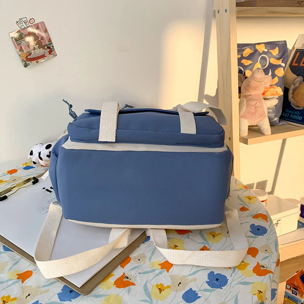 

Женский студенческий школьный холщовый рюкзак в консервативном стиле, рюкзаки для отдыха с подвесным значком, рюкзак большой вместимости