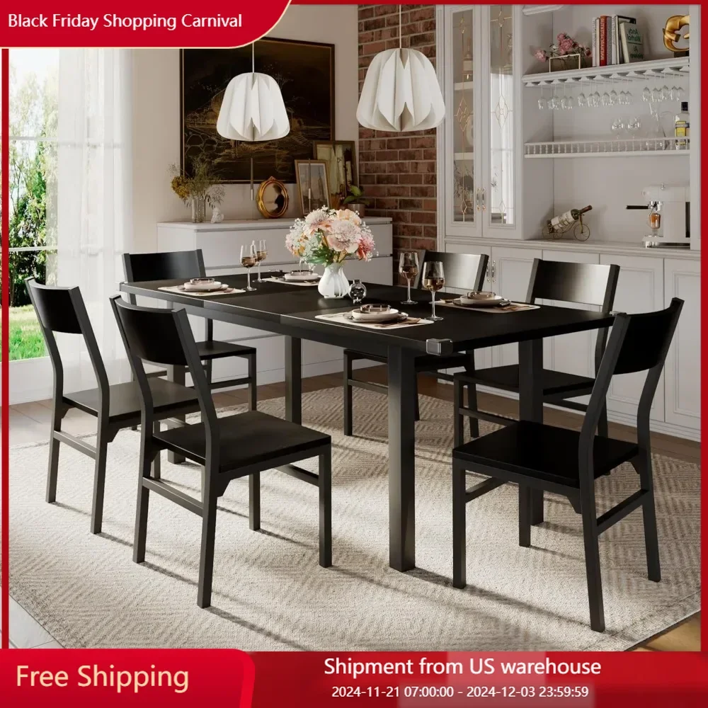 7-Piece Dining Table Chairs Set for 4-6,63