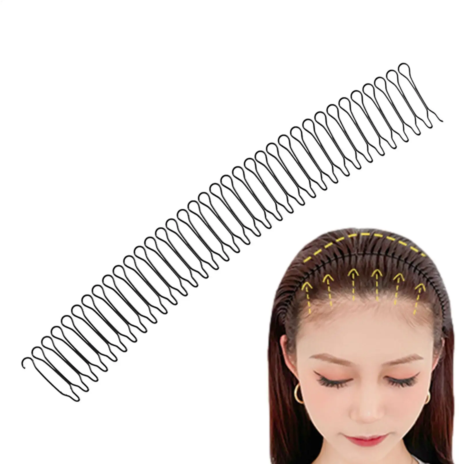 Women Invisible Broken Hair Clip Hairpin Black freely bendable Invisible bangs fixed insertion comb for Daily leisure wedding