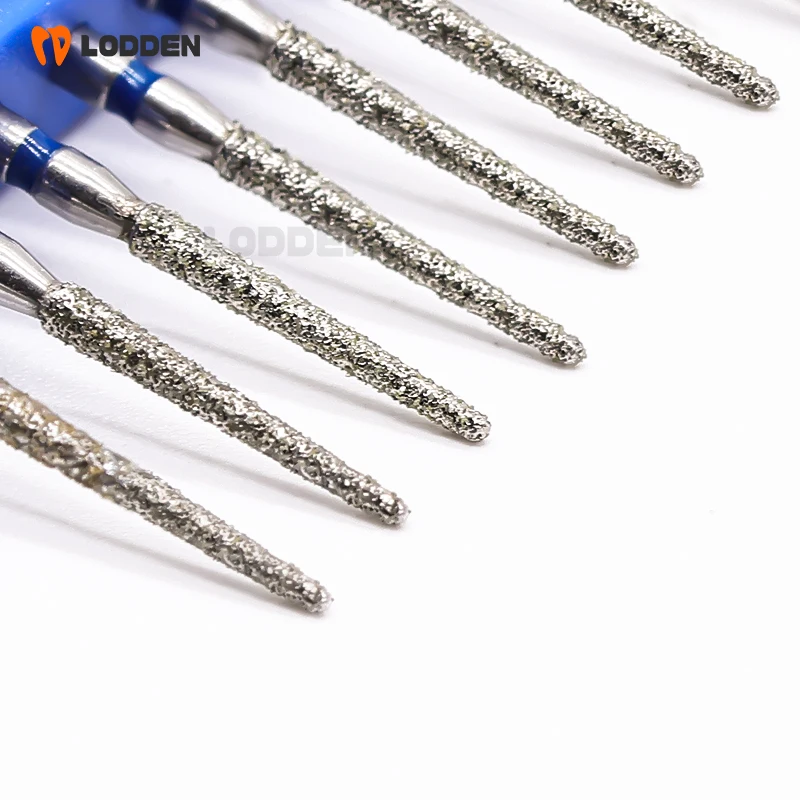 Dental Diamond Burs Drill SR for Teeth Porcelain Ceramics Composite Polishing Lab Materials Round End Cone 10pcs/1set