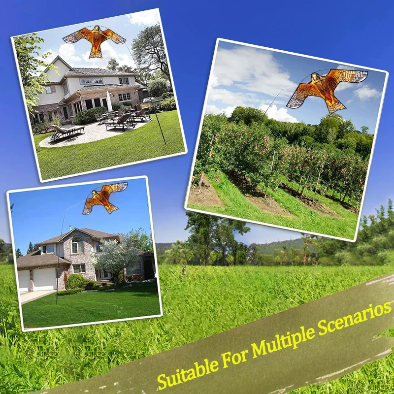 Buitenspeelgoed 47-inch gele vogel schrikkende adelaarsvlieger goed vliegen voor tuin/boerderij/boerderij