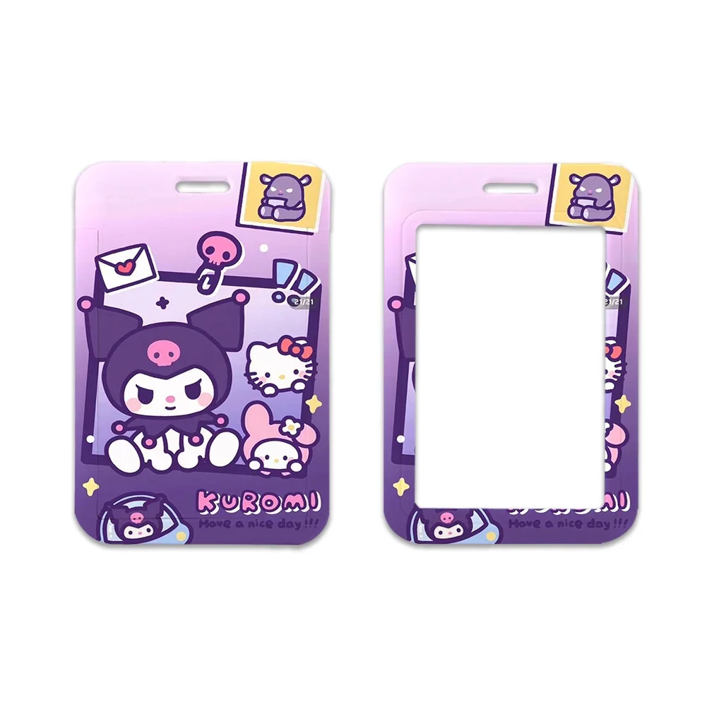 Sanrio Cartoon Karten halter Hallo Kitty Kulomi gedruckt PVC Slide Card Paket Student Bus Metro Campus Kartensp eicher