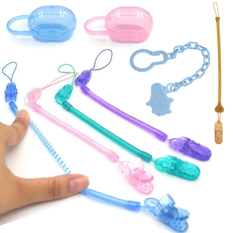 Baby Anti-drop Chain Pacifier Clips Chain And Box Baby Toddler Dummy Chains Nipple Holder Girl Boy Baby Accessories Dropshipping