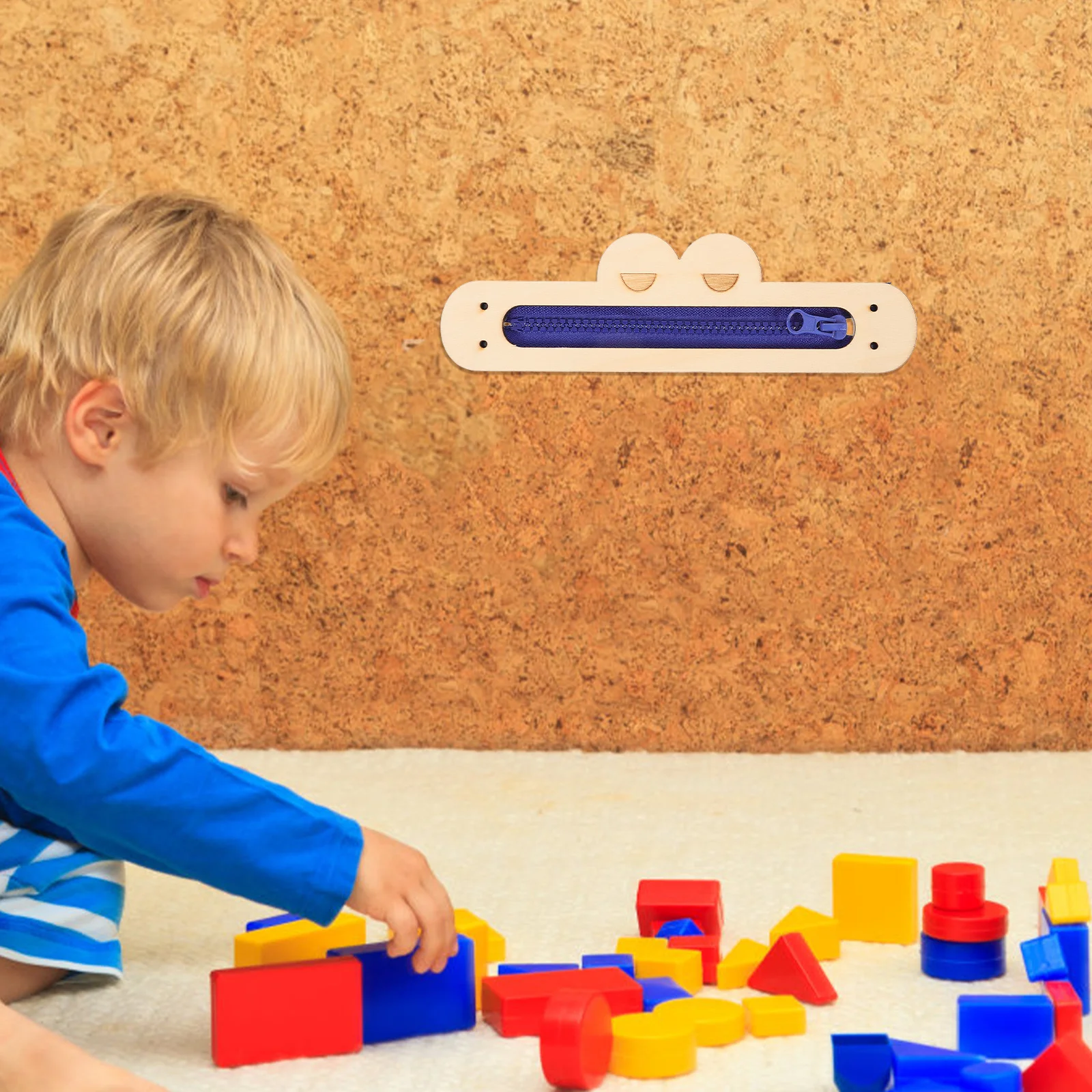 Houten bezig bord met kikkerritsontwerp voor peuters Activiteit Zintuiglijk leren Interactief vroeg onderwijsspel