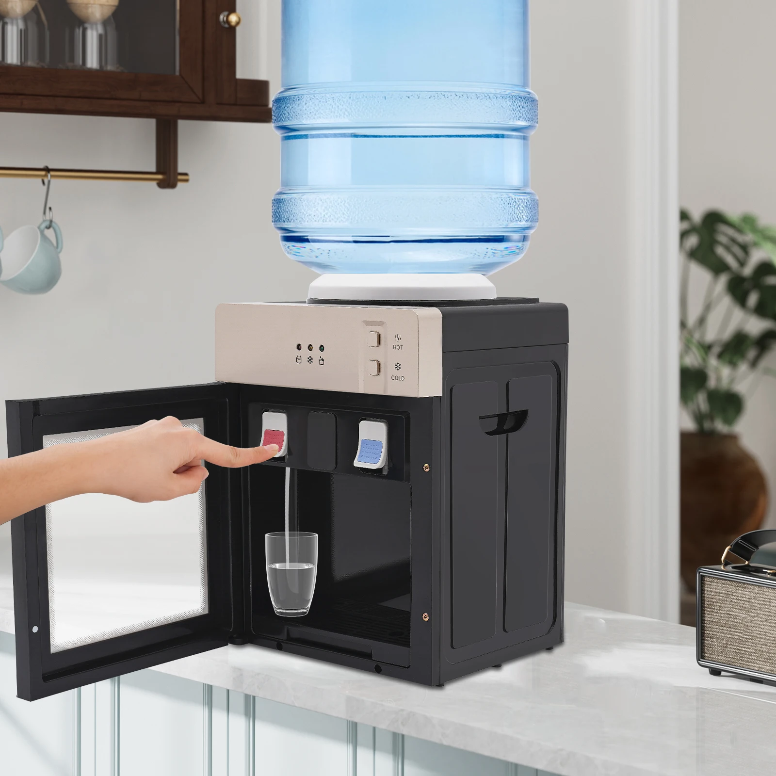 

Countertop Water Dispenser Hot & Cold Water Cooler Dispenser with Hot / Cold / Room Temperature Water
