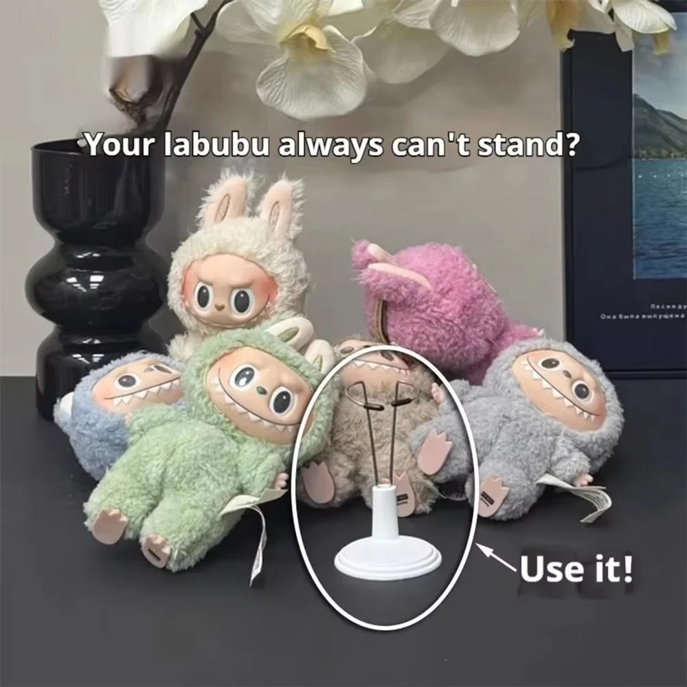 Standing Bracket Mini Doll Accessories For 10cm Labubu 4.0 Doll Stand On Table Desk Organizer Doll Display Accessories