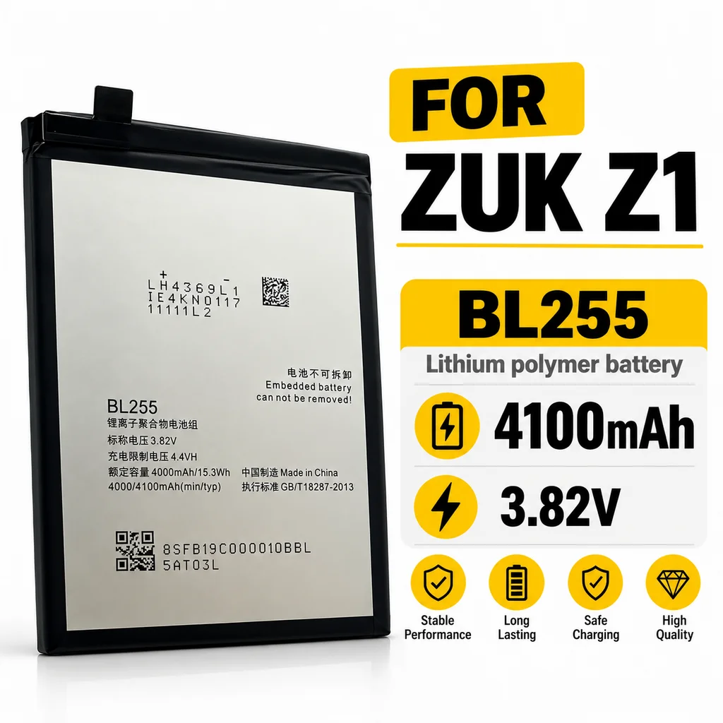 4100mAh BL255 Replacement Battery For Lenovo ZUK Z1 / ZUKZ1 Z1221 Mobile Phone Internal Battery Repair Replacement Part