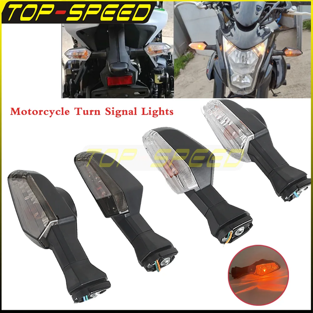 ABS Plastic Turn Signal Lamps Motorcycle Turn Signals For Kawasaki KLE Versys 650 1000 ZRX 1200 ER-6N/F ZX-6R Blinker Indicator