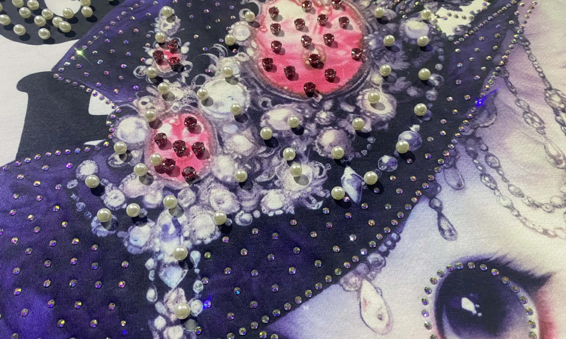 PLUS ขนาดแขนสั้นเสื้อ T ผู้หญิงฤดูร้อนเสื้อผ้าการ์ตูนพิมพ์เพชรประดับด้วยลูกปัดเสื้อ O คอลําลองเสื้อถัก Camisetas