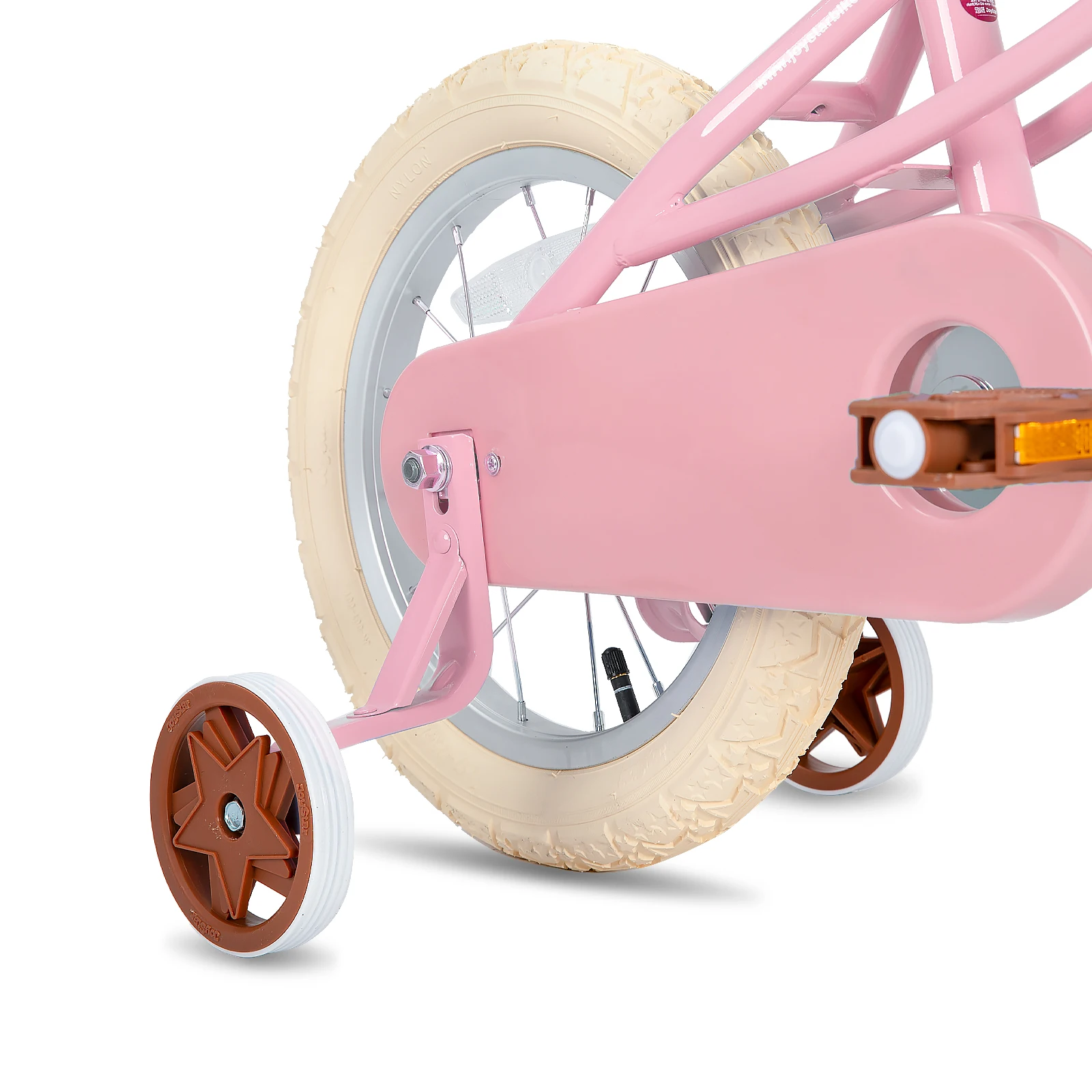 Joystar-トレーニングホイール付きの女の子用レトロスタイル自転車、ピンクのキックスタンド、2〜12歳の子供、12インチ、14インチ、16インチ、20インチ