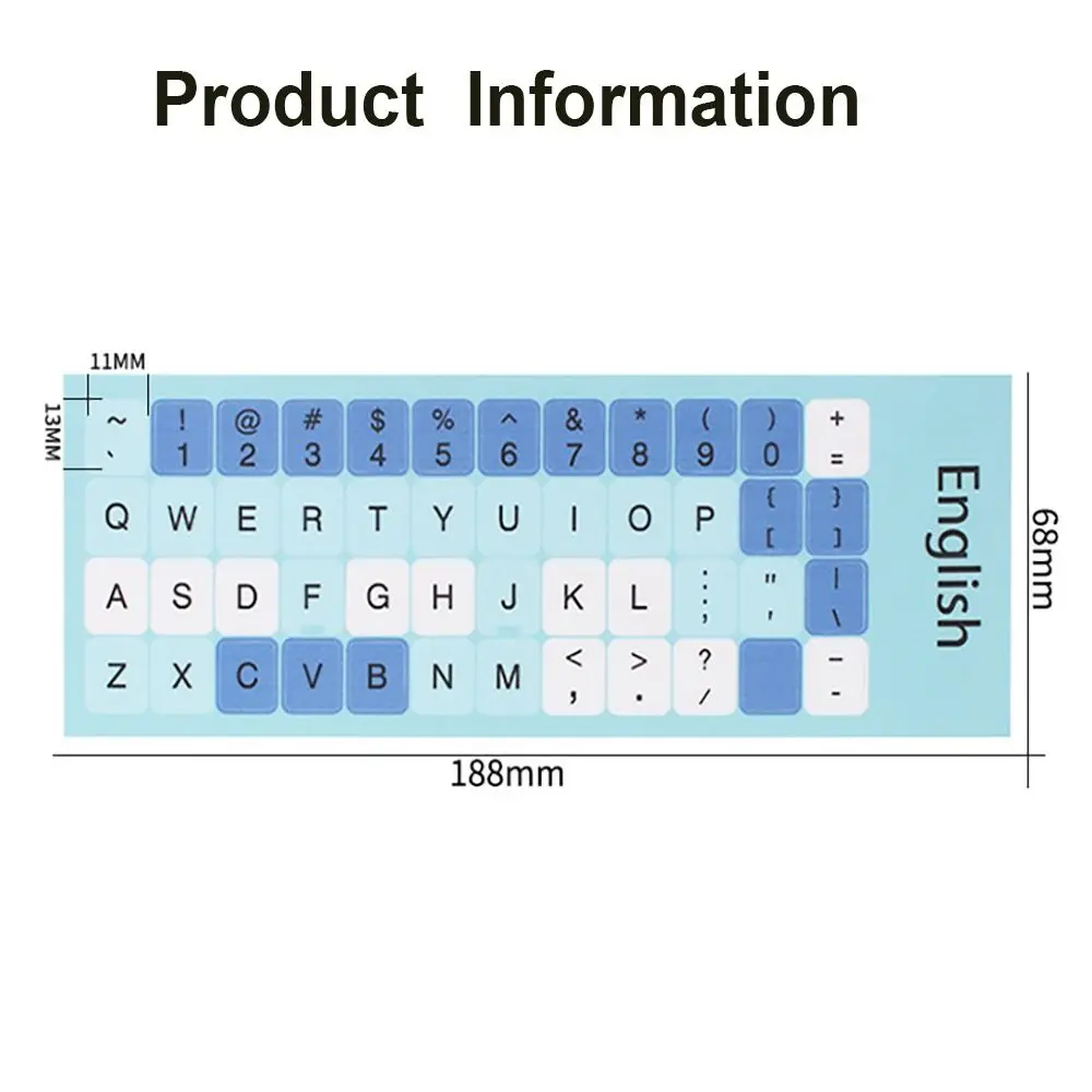 キーボードとデスクトップ用のステッカー,アルファベットの耐摩耗性ラップトップキーボード,ロシア文字,スペイン語,英語,1ユニット