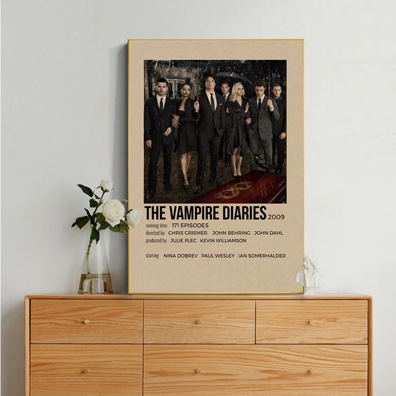 The Vampire Diaries Movie Posters Kraft Paper Vintage Poster Wall Art Painting Study Stickers Wall Painting