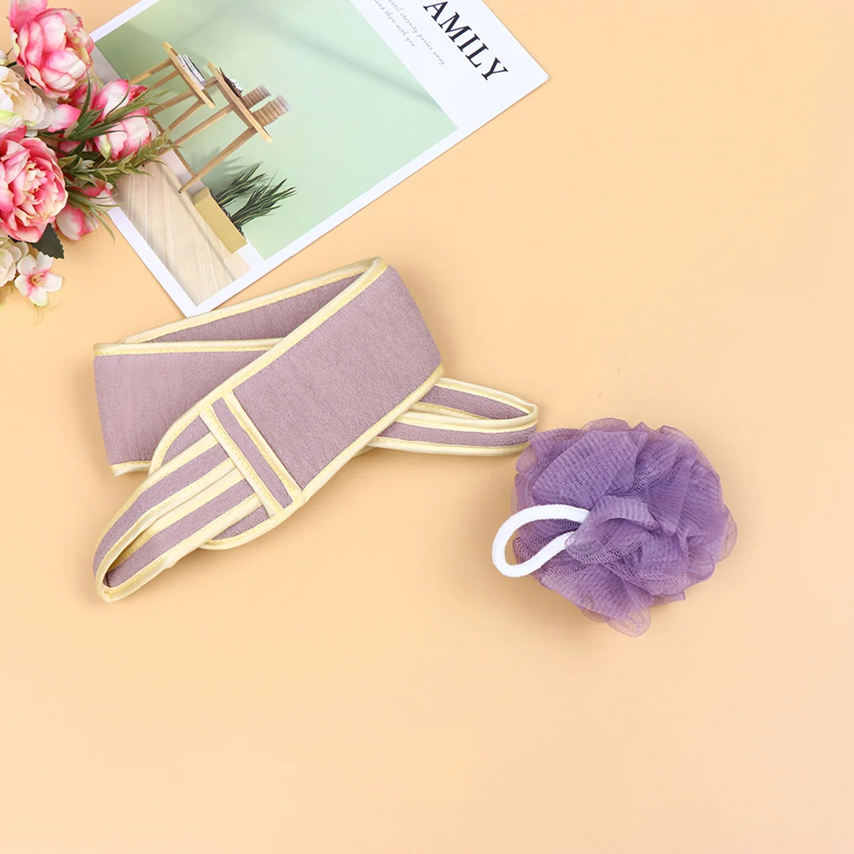 

2Pcs Back Scrubber Pad Premium Long Strip Bath Towel with Pull Strings Deep Clean Body Shower Tool for Hard-to-Reach Areas