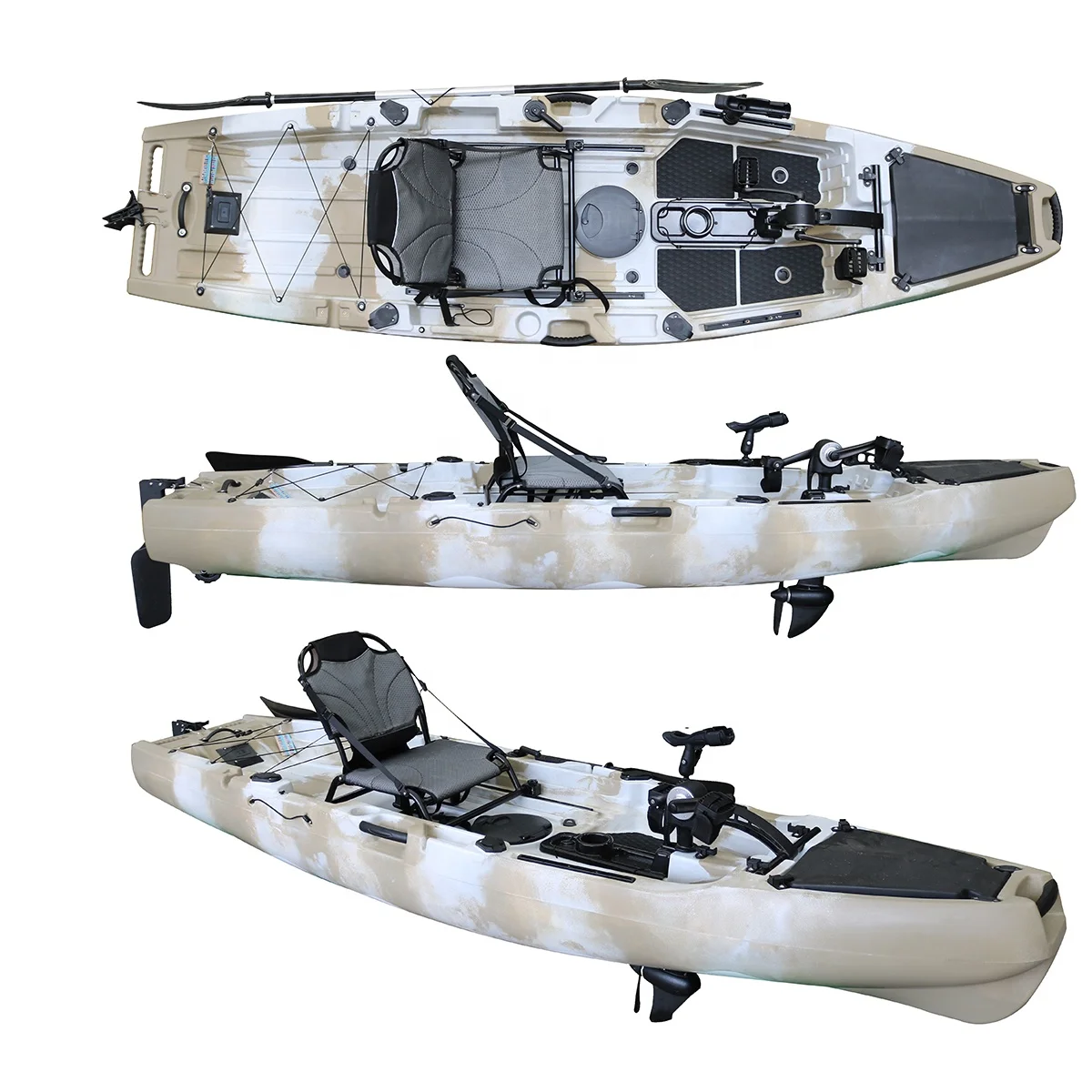 

Wholesale 10.5ft Single Person Sit on Top Fishing Pedal Kayak with Belt Propeller Pedal Drive for Sale