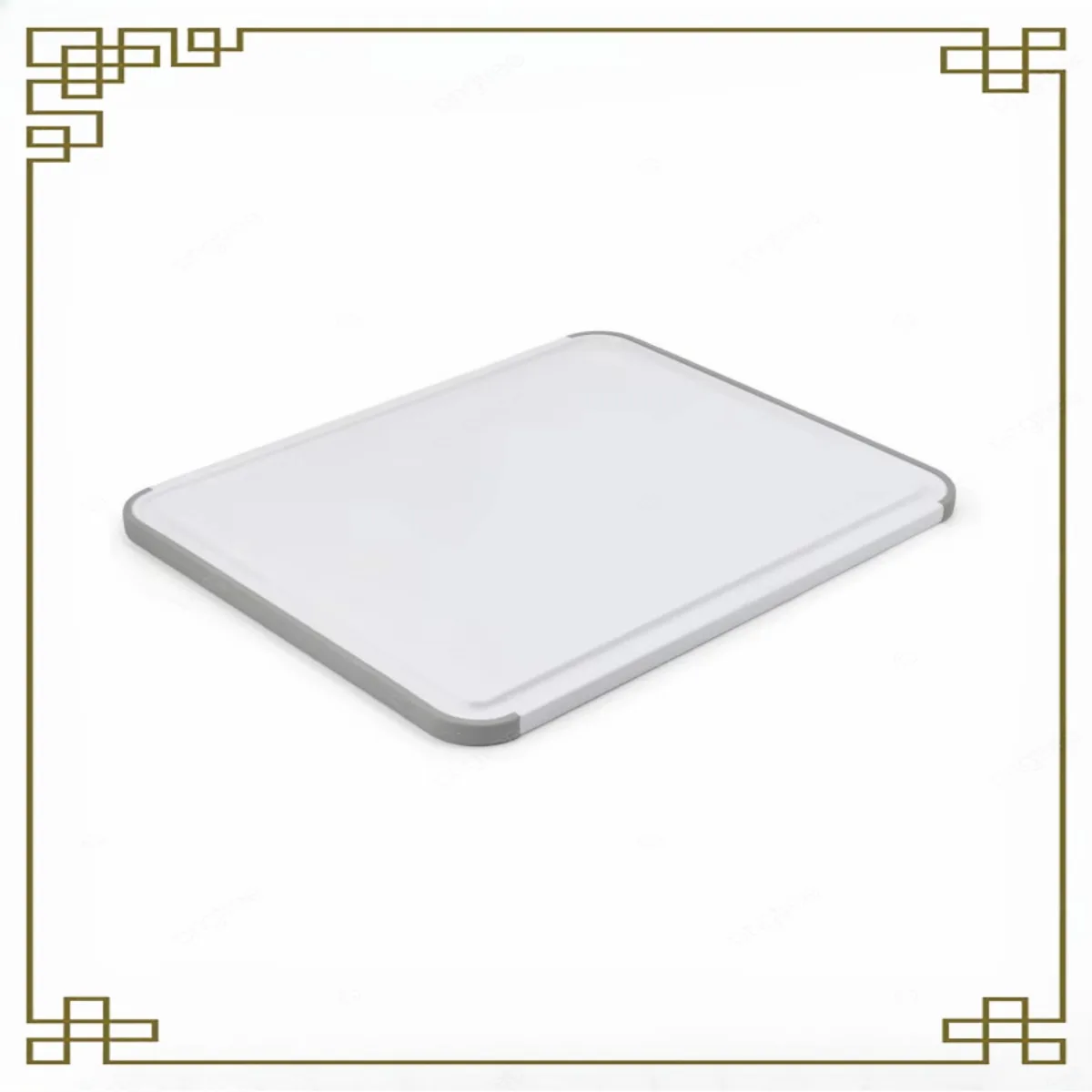 

Пластиковая разделочная доска с ракетом для сока — нескользящая, которую можно мыть в посудомоечной машине — 11x14 дюймов, бело-серая