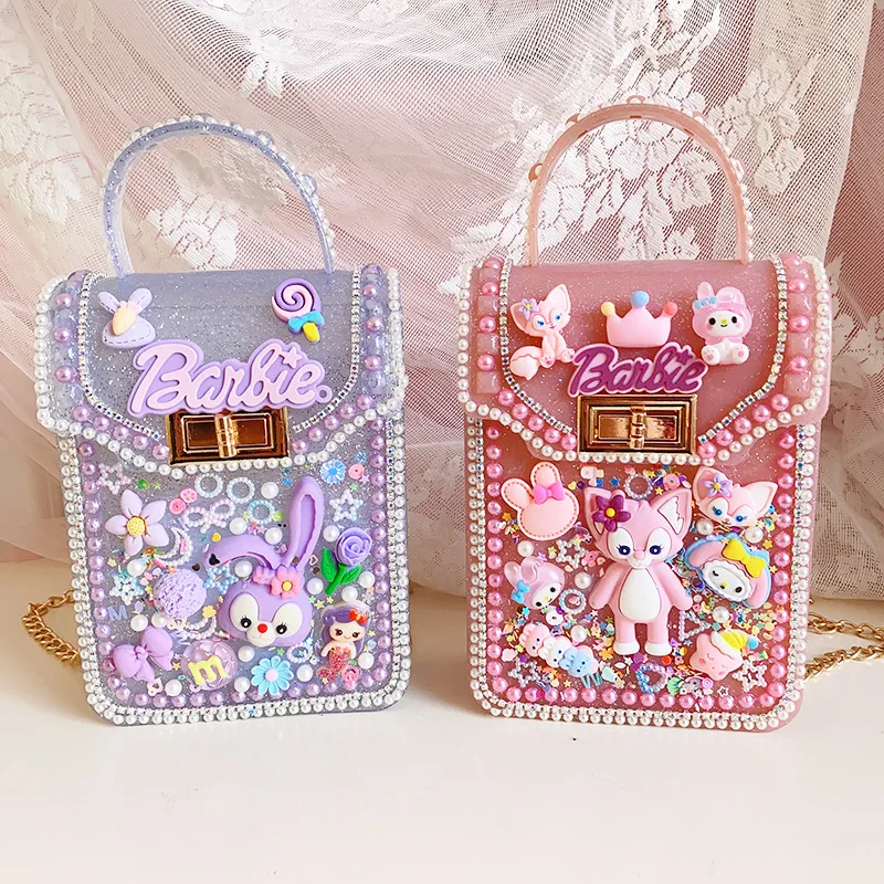 Cartoon Anime Disney Jelly Bag Children's Handmade DIY Cream Jelly Backpack，Cute StellaLou  LinaBell Girl Birthday Gift