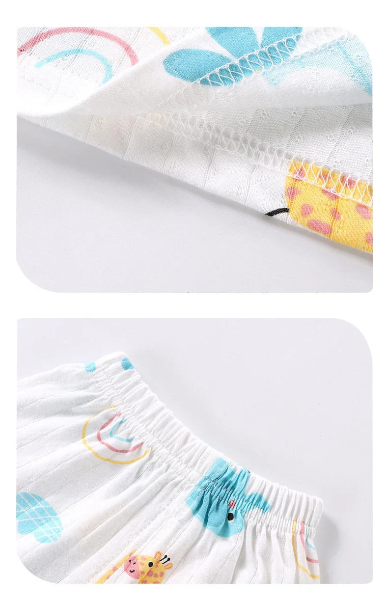 Mutter Kinder Kleidung Baby Baumwolle Druck kinder Kleidung T-shirt Weste Tops Shorts Sets Jungen Mädchen Nette Atmungsaktive Sommer – Detail 13