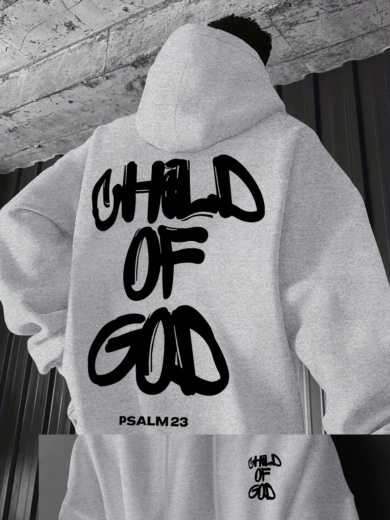 Unisex Hoodie Child Of God Psalm 23 Print Oversized Christian Streetwear Sweatshirt Casual Long Sleeve Pullover Tops - view 5