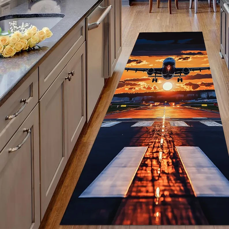 Runway Runner Teppich Flughafen Runway Road Track Teppich Schlafzimmer Nachttisch Foyer Lange Fußmatte Home Dekoration Teppich