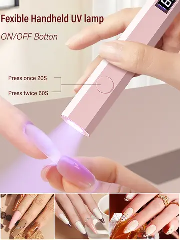 YIKOOLIN Convenient Handheld Nail Dryer Lamp UV/LED Nail Curing All Gel Polish Nail Art Tool Rechargeabl Nail Lamp