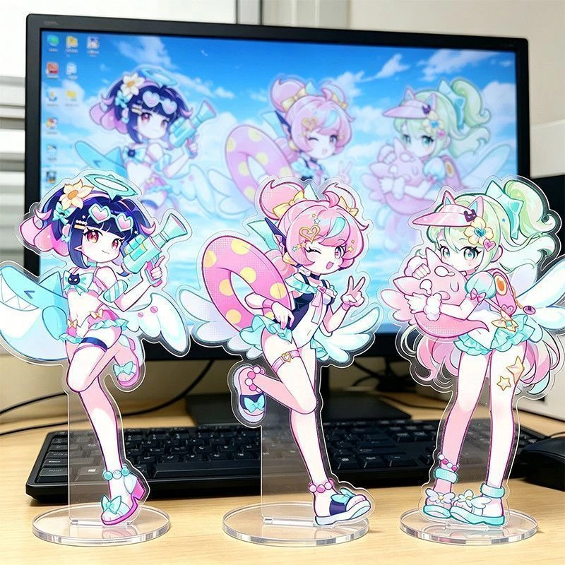 Game Zenless Zone Zero Angels of Delusion Sunna Aria Nangong Uha Cosplay Standing Plate Figure Stand Desktop Ornament Prop